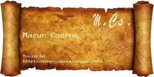 Mazur Cserne névjegykártya